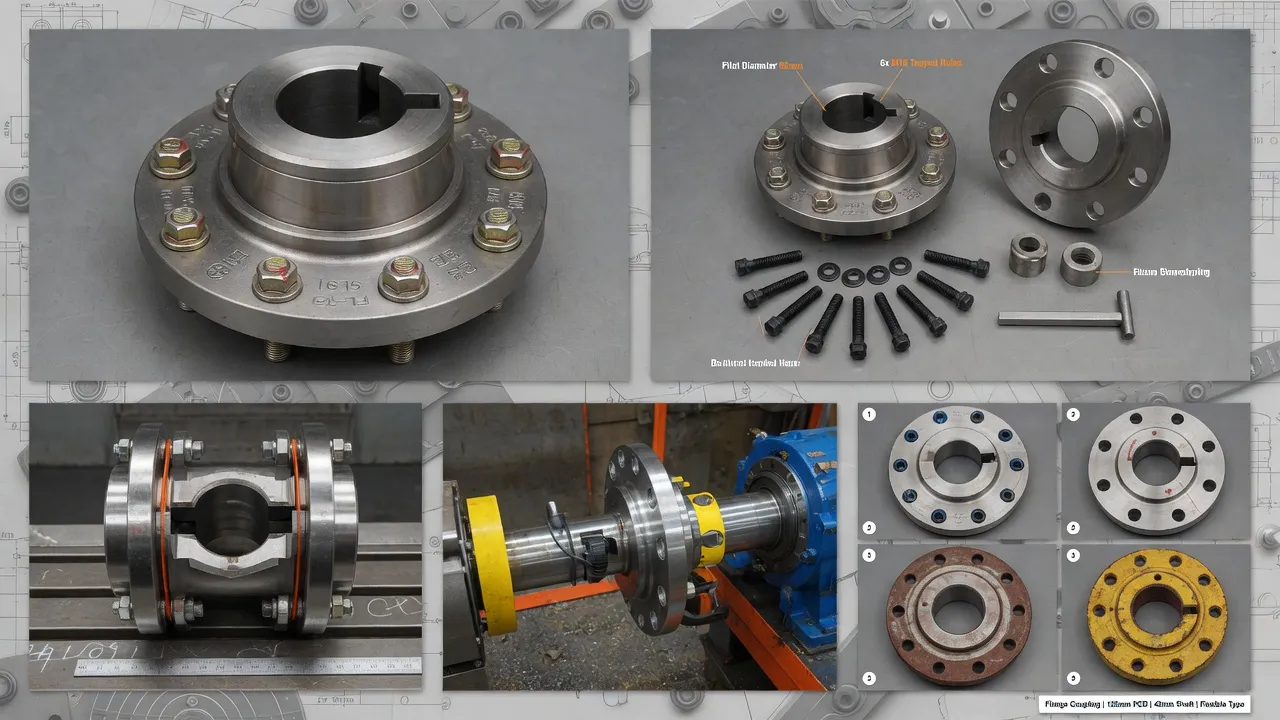 Flange coupling parts diagram and component layout