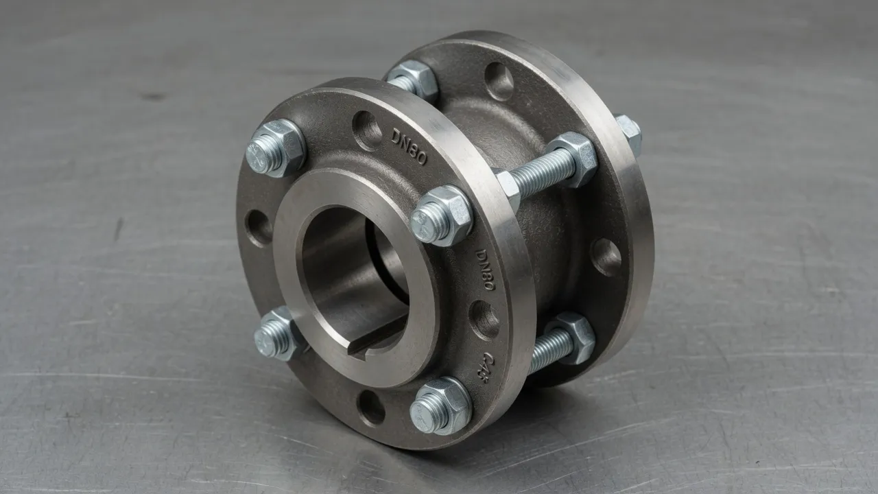 Rigid flange coupling assembly installation detail