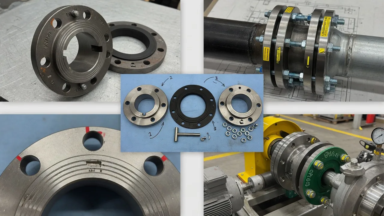 Rigid flange coupling installation inspection detail