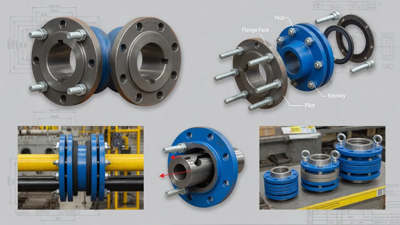 Split flange coupling pump installation example